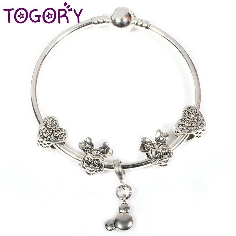 TOGORY Simple Vogue Bracelets Mickey Minnie Charms Beads Fits Charm Bracelets Bangles Cartoon Pan Bracelets For Kids Gift
TOGORY Simple Vogue Bracelets Mickey Minnie Charms Beads Fits Charm Bracelets Bangles Cartoon Pan Bracelets For Kids Gift