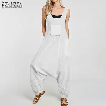 Rompers Women's Drop Crotch Jumpsuits 2019 ZANZEA Fashion Plus Size Overalls Sleeveless Playsuits Plaid Pants Combinaison Femme
Rompers Women's Drop Crotch Jumpsuits 2019 ZANZEA Fashion Plus Size Overalls Sleeveless Playsuits Plaid Pants Combinaison Femme