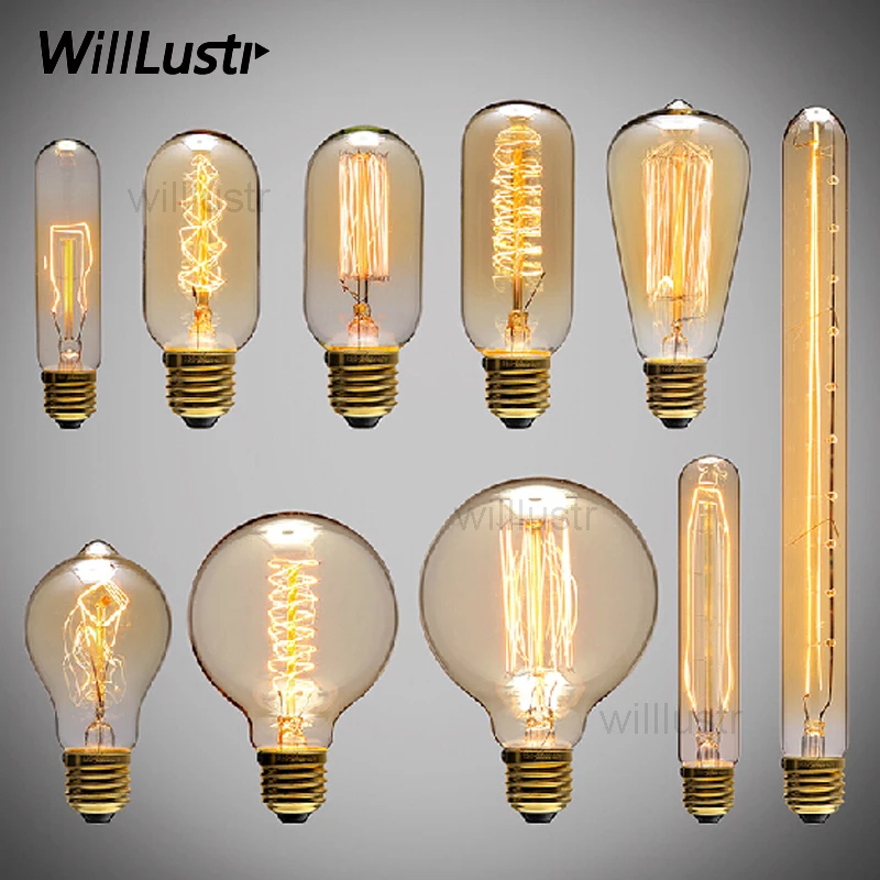 Edison Filament Light Bulbs Vintage Retro Industrial Style Lamp E27 Antique bulbs Fashion loft Incandescent lamps 110V 220V 40W
Edison Filament Light Bulbs Vintage Retro Industrial Style Lamp E27 Antique bulbs Fashion loft Incandescent lamps 110V 220V 40W