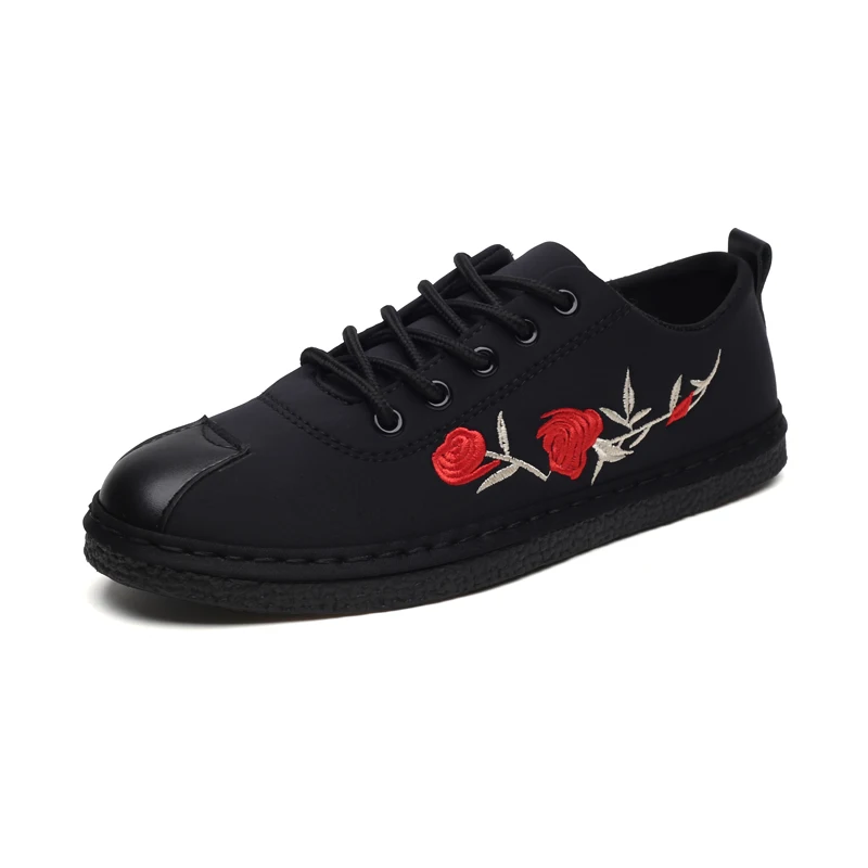 Summer Cool Men Rose Embroidered Breathable Canvas Skateboarding Shoes Youth Boy Skateboard Walking Motorsport Sneaker
Summer Cool Men Rose Embroidered Breathable Canvas Skateboarding Shoes Youth Boy Skateboard Walking Motorsport Sneaker