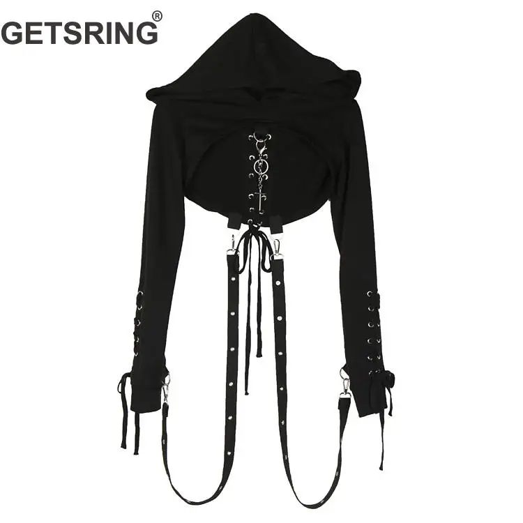 GETSRING Woman Sweatershirts Long Sleeve Cross Bandage Hooded Sweatershirst Black Short Hoody All Match Slim Short Hoodie Autumn
GETSRING Woman Sweatershirts Long Sleeve Cross Bandage Hooded Sweatershirst Black Short Hoody All Match Slim Short Hoodie Autumn