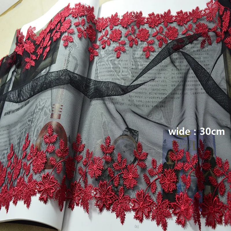 30cm width-1YDCrimson soluble DIY lace trim black mesh DIY lace trim for garments and wedding decoration
30cm width-1YDCrimson soluble DIY lace trim black mesh DIY lace trim for garments and wedding decoration