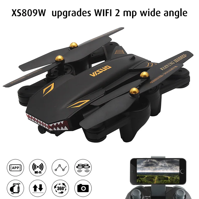 XS809hw Drone RC Helicopter Foldable With Wifi Mini Drone Camera Hd 0.3MP / 2MP Camera Selfie Drone Mini Drone With Camer RC Toy
XS809hw Drone RC Helicopter Foldable With Wifi Mini Drone Camera Hd 0.3MP / 2MP Camera Selfie Drone Mini Drone With Camer RC Toy