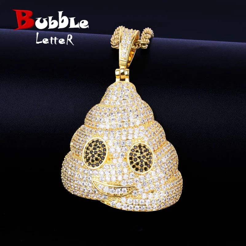 Gold Poop Emoji Character Iced Out Pendant Necklace With 4mm Tennis Chain AAA Cubic Zircon Men's Hip hop Rock Jewelry 5.2x3.2cm
Gold Poop Emoji Character Iced Out Pendant Necklace With 4mm Tennis Chain AAA Cubic Zircon Men's Hip hop Rock Jewelry 5.2x3.2cm