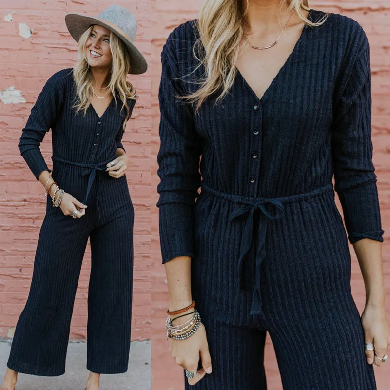 MISAUU Autumn Winter Long Rompers Womens Jumpsuit Sexy V- neck Elegant Long Sleeve Bandage Knitting Jumpsuits For Women 2018
MISAUU Autumn Winter Long Rompers Womens Jumpsuit Sexy V- neck Elegant Long Sleeve Bandage Knitting Jumpsuits For Women 2018