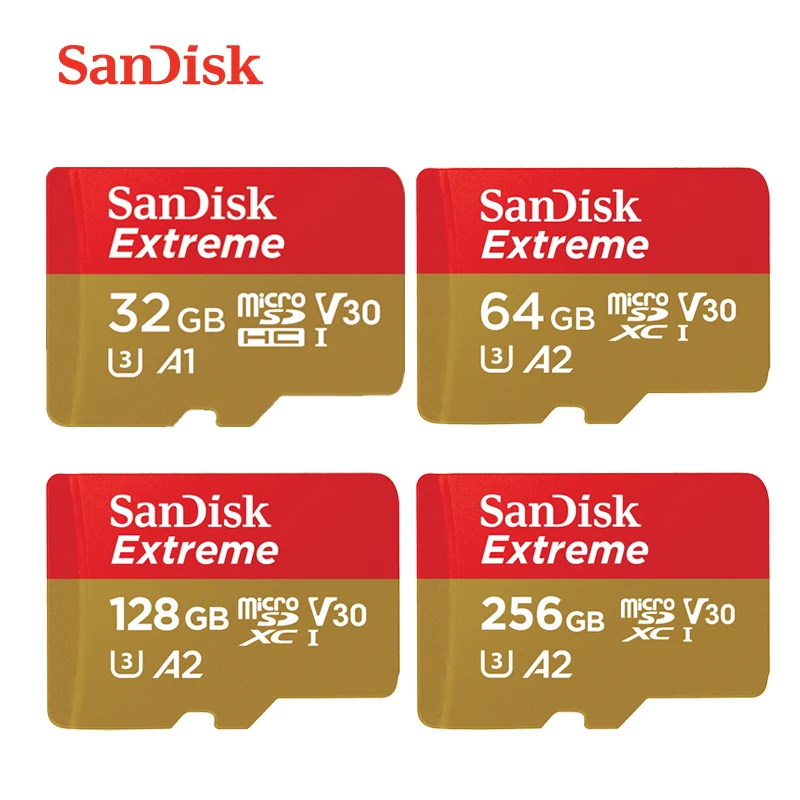 New Arrival Sandisk Extreme Micro SD Card U3 V30 A2 64GB 128GB 256GB mcrosd Original TF Card 32GB A1 flash Memory Card for Drone
New Arrival Sandisk Extreme Micro SD Card U3 V30 A2 64GB 128GB 256GB mcrosd Original TF Card 32GB A1 flash Memory Card for Drone