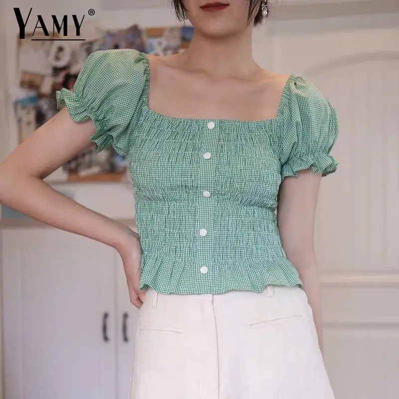 Vintage blouse women tops modis summer shirt korean style women ruffle blusas green camisas mujer streetwear clothes 2019
Vintage blouse women tops modis summer shirt korean style women ruffle blusas green camisas mujer streetwear clothes 2019
