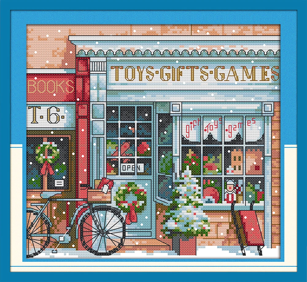 Gift toy shop cross stitch canvas kit building city pattern DMC color cotton stitches embroidery DIY handmade needlework plus
Gift toy shop cross stitch canvas kit building city pattern DMC color cotton stitches embroidery DIY handmade needlework plus