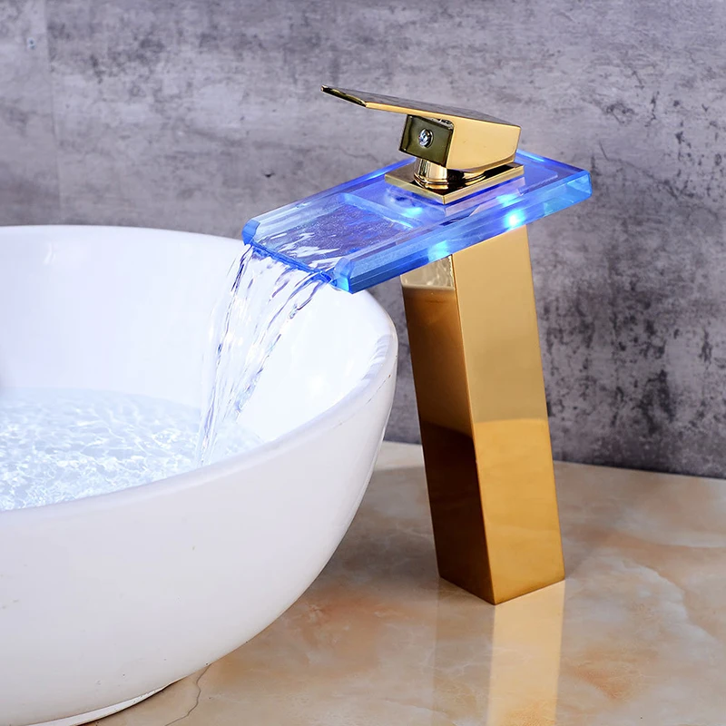 Led Basin Faucets Modern Golden Bathroom Faucet Waterfall faucets Single Hole Cold Hot Water Tap Black Basin Faucet Mixer Taps
Led Basin Faucets Modern Golden Bathroom Faucet Waterfall faucets Single Hole Cold Hot Water Tap Black Basin Faucet Mixer Taps
