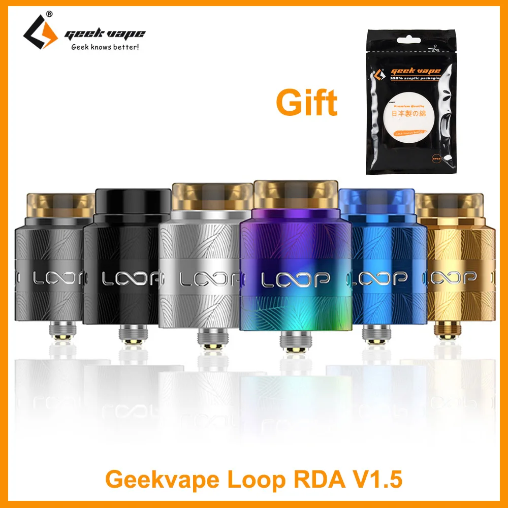 Original GeekVape Loop RDA V1.5 Atomizer Tank with 810 Drip Tip With Gold Plated BF Positive Pin Electronic Cigarette
Original GeekVape Loop RDA V1.5 Atomizer Tank with 810 Drip Tip With Gold Plated BF Positive Pin Electronic Cigarette