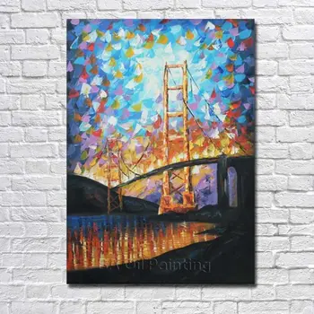Hand-painted Wall Art Palette Knife Jinmen Steel Cable Bridge Abstract Landscape Oil Painting on Canvas Wall Painting Home Decor
Hand-painted Wall Art Palette Knife Jinmen Steel Cable Bridge Abstract Landscape Oil Painting on Canvas Wall Painting Home Decor