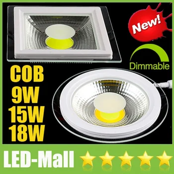 

2016 Round /Square 9W 15W 18W COB Dimmable LED Panel Lights CRI>88 AC110-240V Fixture Recessed Ceiling Down Lights Lamps SAA UL