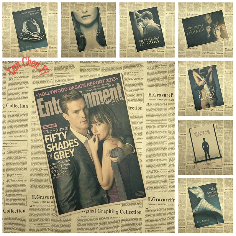 Affectional film Fifty Shades of Grey Kraft Paper Poster Bar Cafe Vintage High quality Printing Drawing core Decorative Painting 
Affectional film Fifty Shades of Grey Kraft Paper Poster Bar Cafe Vintage High quality Printing Drawing core Decorative Painting