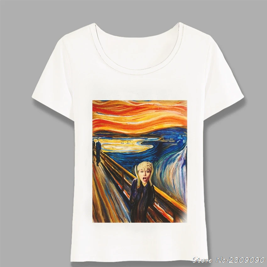 The Scream By Miley Cyrus Art Painting T-Shirt Summer Women Short Sleeve O-neck Soft Casual Tees Girl Cute Tops Harajuku
The Scream By Miley Cyrus Art Painting T-Shirt Summer Women Short Sleeve O-neck Soft Casual Tees Girl Cute Tops Harajuku