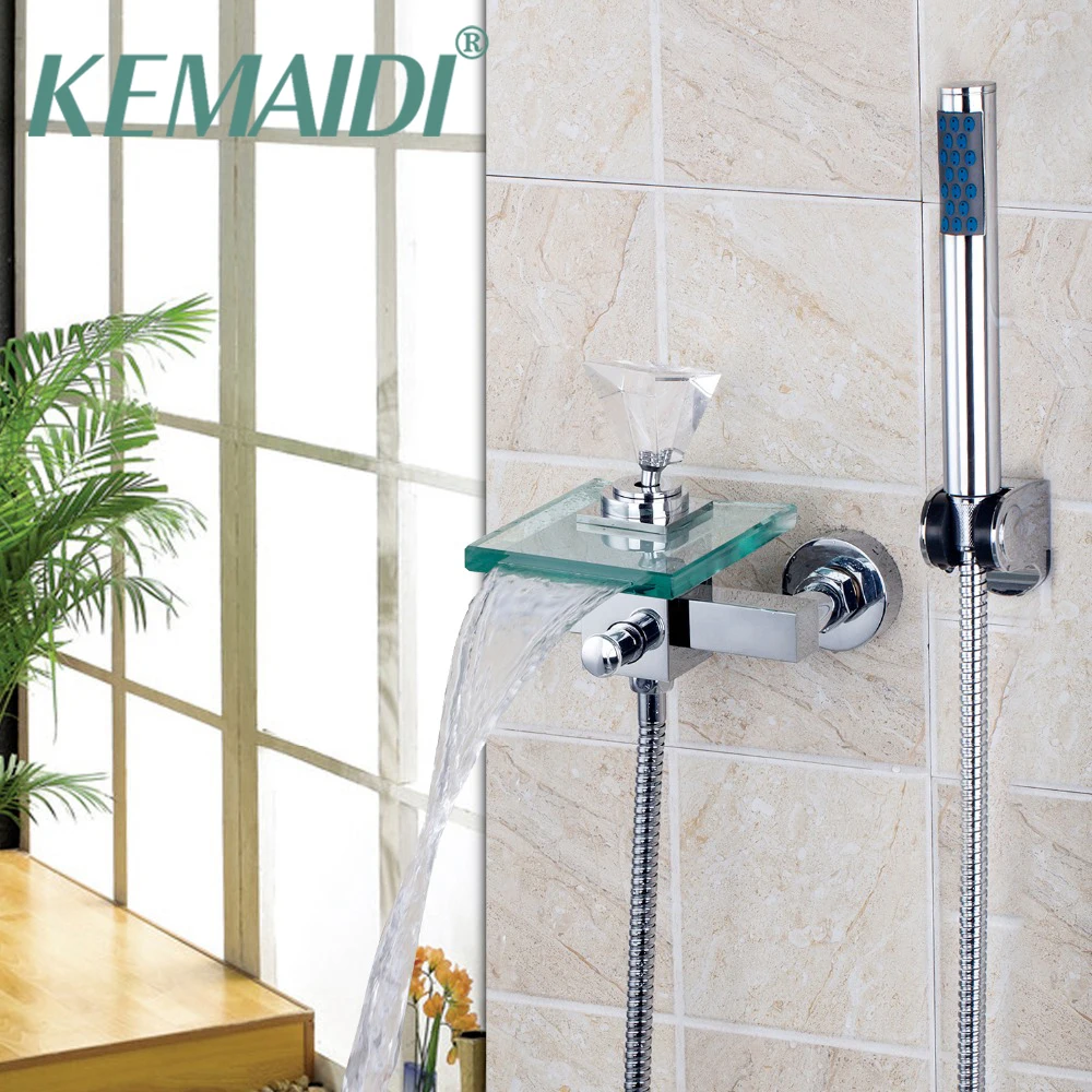 KEMAIDI Bathroom Basin Faucet Single Handle Diamond Wall Mounted Waterfall Sink Mixer Tap With Hand Shower Set
KEMAIDI Bathroom Basin Faucet Single Handle Diamond Wall Mounted Waterfall Sink Mixer Tap With Hand Shower Set