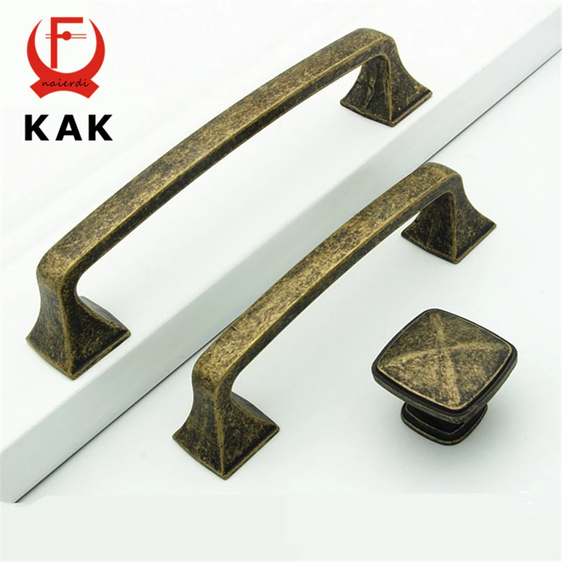 KAK античная бронза латунные ручки для шкафа винтажные твердые ящика из сплава |
