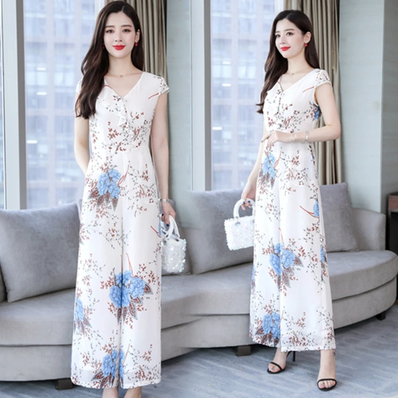 Jumpsuit 2019 Women Office Ladies Floral Printed Ruffle Wide Legs Trousers Holiday Bodycon Jumpsuit Sexy V-neck Romper Clubwear
Jumpsuit 2019 Women Office Ladies Floral Printed Ruffle Wide Legs Trousers Holiday Bodycon Jumpsuit Sexy V-neck Romper Clubwear