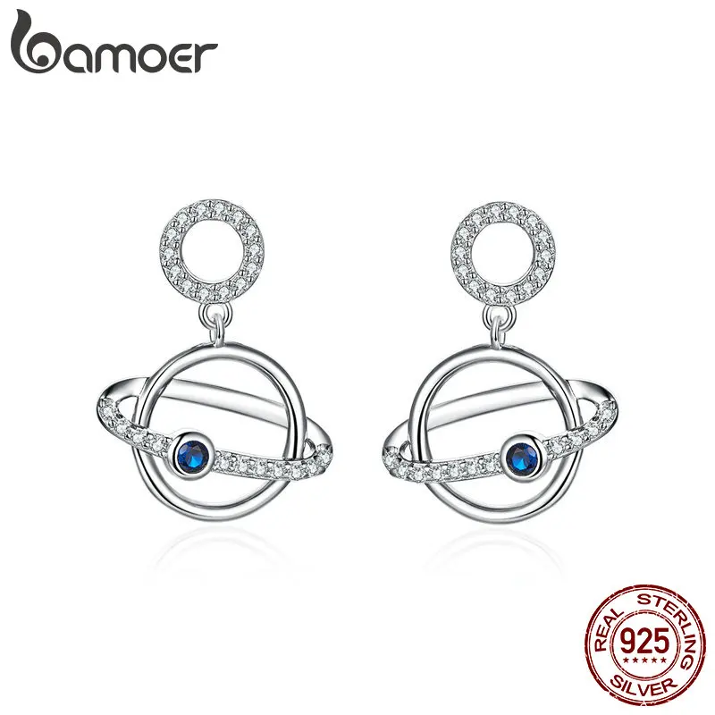 BAMOER Crystal Silver Planet Earrings for Women 925 Sterling Silver Blue CZ Drop Earring Korean Style Fashion Jewelry BSE094
BAMOER Crystal Silver Planet Earrings for Women 925 Sterling Silver Blue CZ Drop Earring Korean Style Fashion Jewelry BSE094