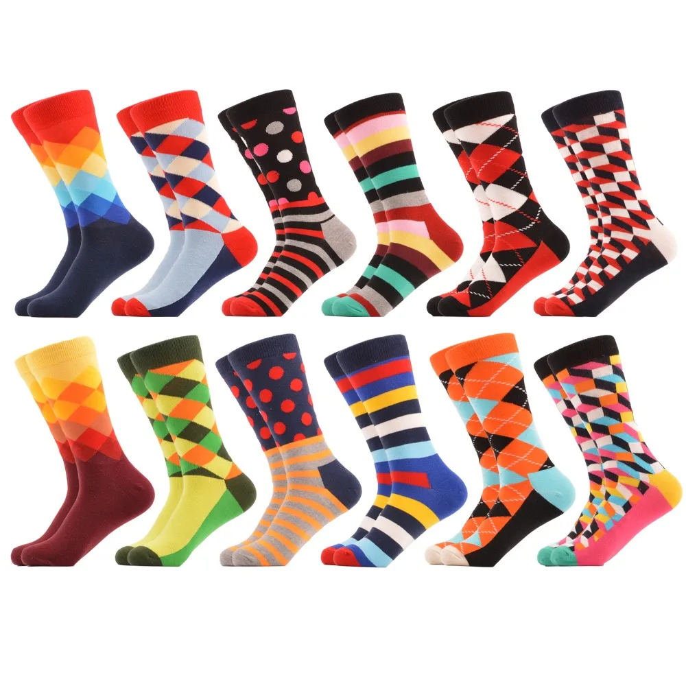 SANZETTI 12 Pairs/Lot Hot Fashion Men's Funny Combed Cotton Wedding Socks Colorful Casual Crew Socks Happy Socks Novelty Gifts
SANZETTI 12 Pairs/Lot Hot Fashion Men's Funny Combed Cotton Wedding Socks Colorful Casual Crew Socks Happy Socks Novelty Gifts