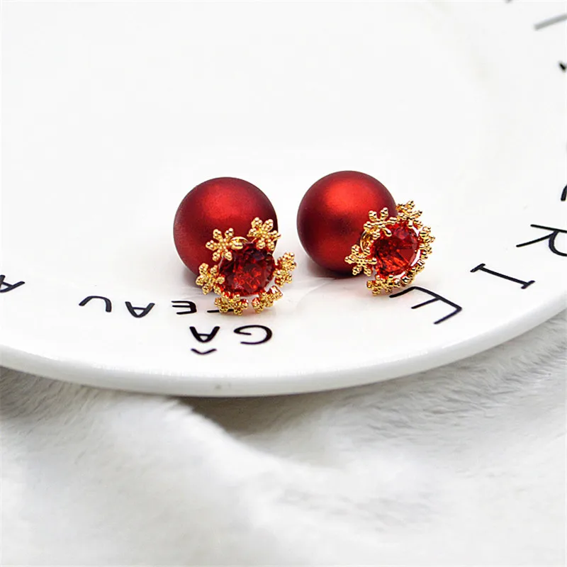 Модные серебряные серьги-гвоздики в форме снежного шарика серьги с цирконием для