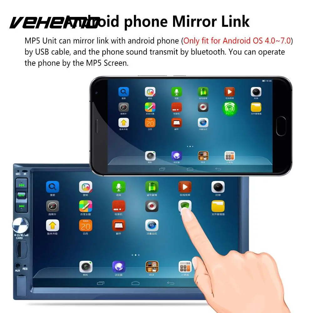 Vehemo RDS/FM/AM Car MP5 USB/AUX/TF Multimedia Player Bluetooth Video Player for Truck Parts Support Rear View Car Stereo
Vehemo RDS/FM/AM Car MP5 USB/AUX/TF Multimedia Player Bluetooth Video Player for Truck Parts Support Rear View Car Stereo