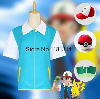 High Quality Ash Ketchum Cosplay Costume Jacket + Gloves + Hat+ball Ash Ketchum Costumes XS-3XL
High Quality Ash Ketchum Cosplay Costume Jacket + Gloves + Hat+ball Ash Ketchum Costumes XS-3XL