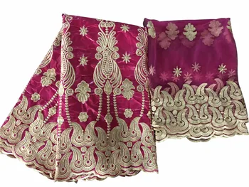 Charming fuchsia 5Y African jacquard bazin lace fabric matching 2Y French net lace cloth for wedding dress IKBN46 many color 
Charming fuchsia 5Y African jacquard bazin lace fabric matching 2Y French net lace cloth for wedding dress IKBN46 many color