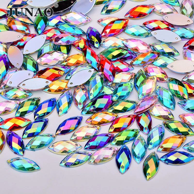 JUNAO 7*15mm Sewing Crystal AB Acrylic Rhinestones Flatback Strass Applique Sew On Horse Eye Stones and Crystals for Clothes
JUNAO 7*15mm Sewing Crystal AB Acrylic Rhinestones Flatback Strass Applique Sew On Horse Eye Stones and Crystals for Clothes