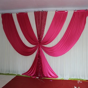 2017 New Design 3M*6M Fusia Ice Silk sequin swags and drapes wedding backdrop hot pink stage background event party decoration
2017 New Design 3M*6M Fusia Ice Silk sequin swags and drapes wedding backdrop hot pink stage background event party decoration