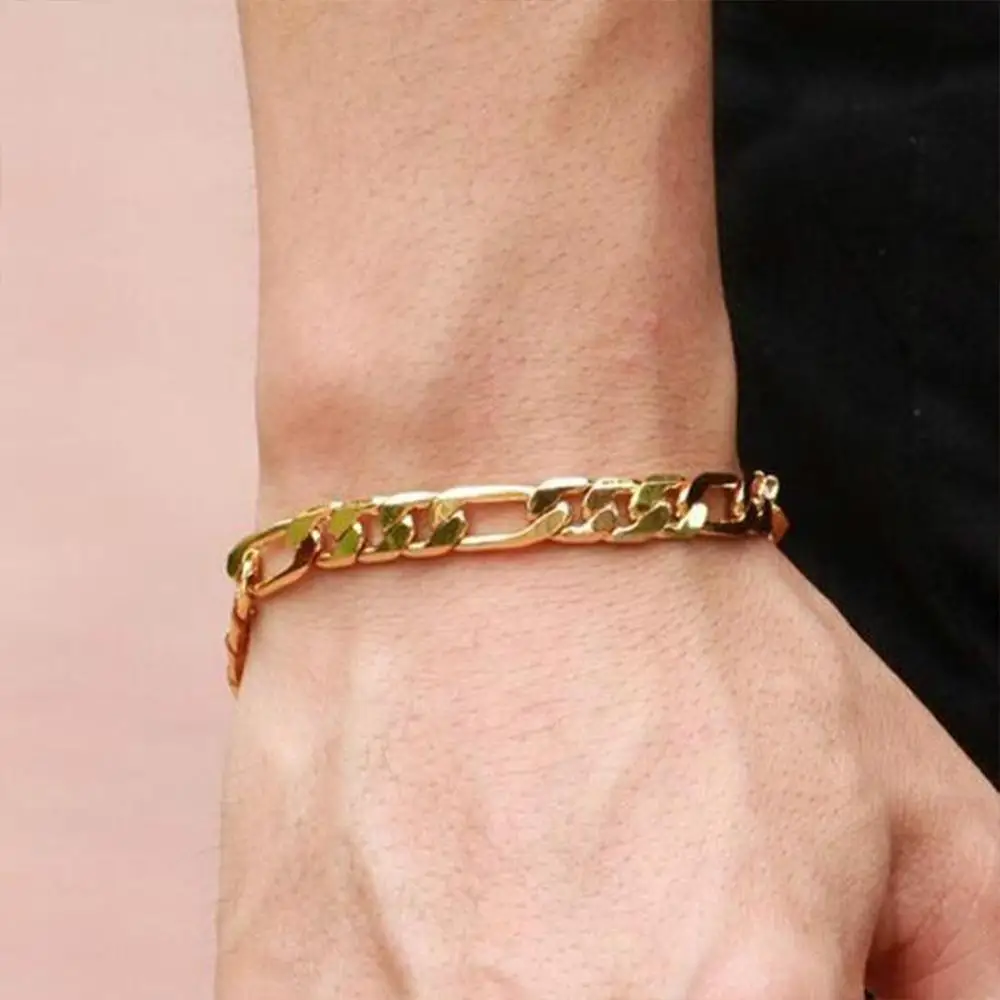 Male Bracelet Jewelry Gold Plating Bracelet for Men Curb Chain Stainless Steel Link Fashion Bracelet Decor Gifts
Male Bracelet Jewelry Gold Plating Bracelet for Men Curb Chain Stainless Steel Link Fashion Bracelet Decor Gifts