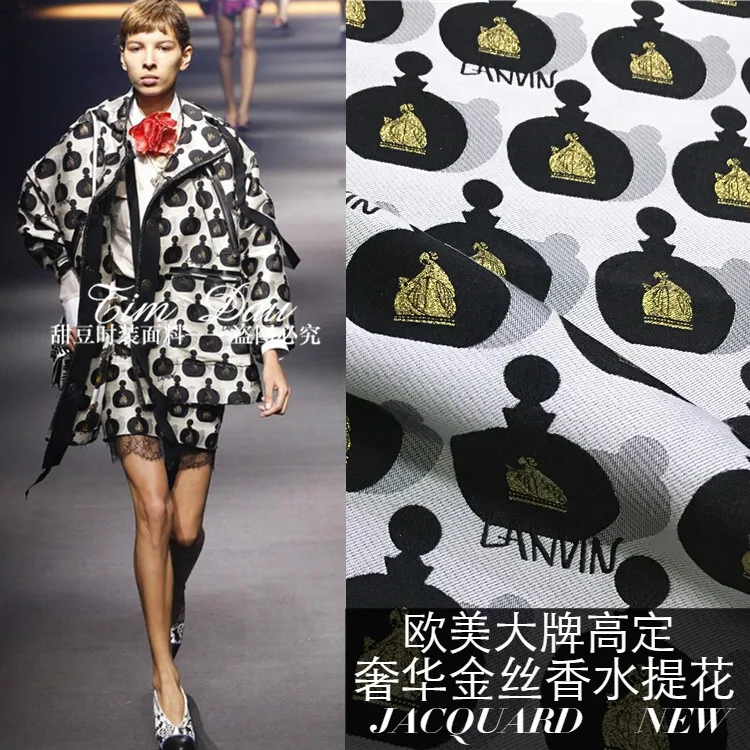 Europe and the big winter gold perfume bottle imported jacquard fashion fabric brocade cloth coat dress son/100cm*140cm
Europe and the big winter gold perfume bottle imported jacquard fashion fabric brocade cloth coat dress son/100cm*140cm