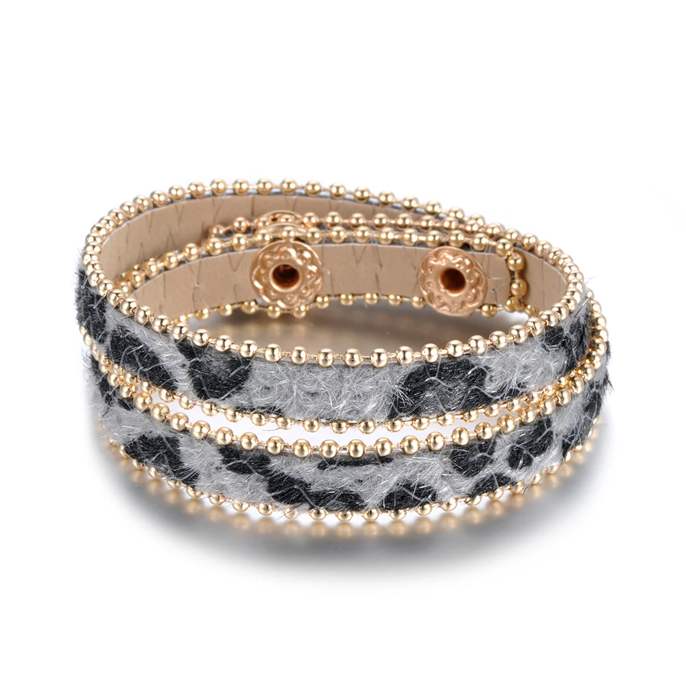 Lokaer Hot Sale Wholesale Fashion 2 layers Leather Bracelet Horse Hair Leopard Print For Women Gift WRBR017
Lokaer Hot Sale Wholesale Fashion 2 layers Leather Bracelet Horse Hair Leopard Print For Women Gift WRBR017