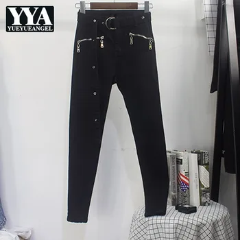 2019 Autumn Winter Women Warm Fleece Denim Pencil Pants Sashes High Waist Zippers Ladies Streetwear Black Slim Fit Jeans Female
2019 Autumn Winter Women Warm Fleece Denim Pencil Pants Sashes High Waist Zippers Ladies Streetwear Black Slim Fit Jeans Female