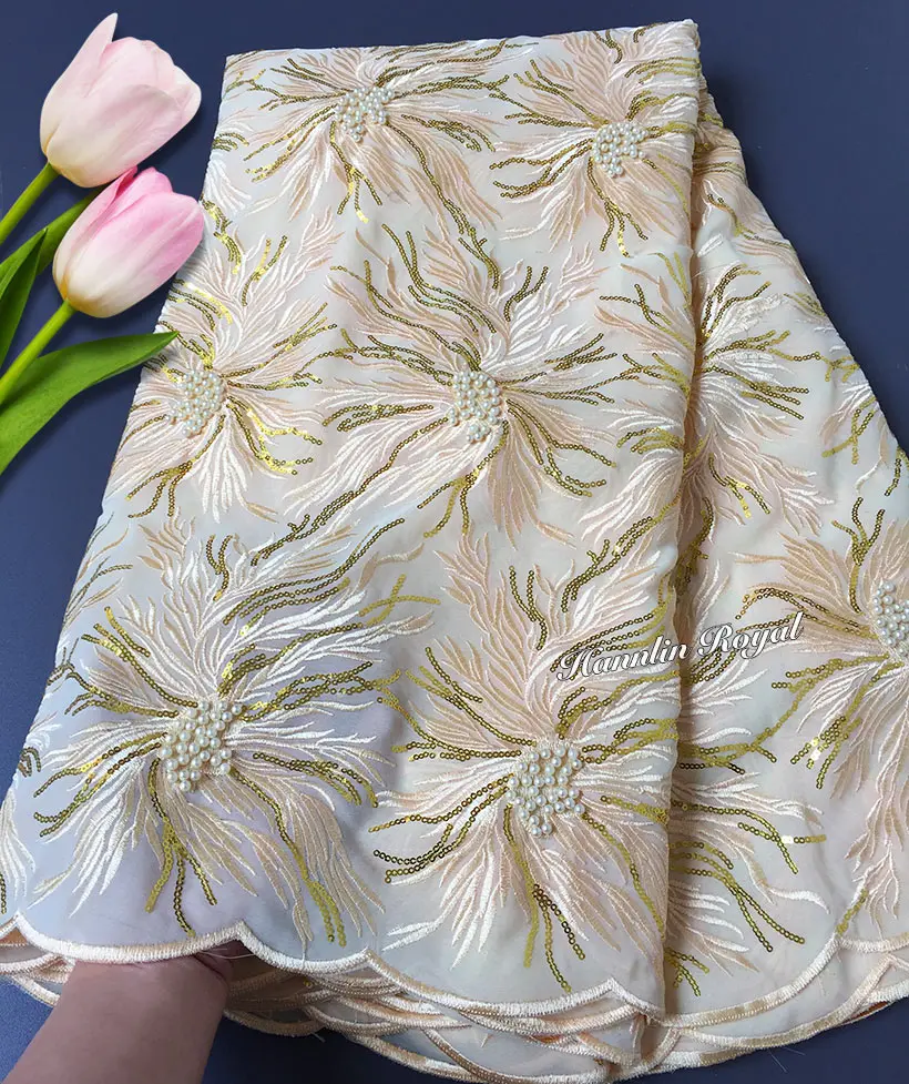 Online Buy Wholesale embroidered and beaded chiffon fabric from China