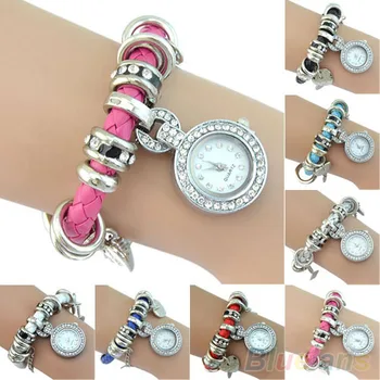 Women's Rhinestone Heart Charm Wrist Watch Faux Leather Braided Strap Bracelet 4PCW
Women's Rhinestone Heart Charm Wrist Watch Faux Leather Braided Strap Bracelet 4PCW