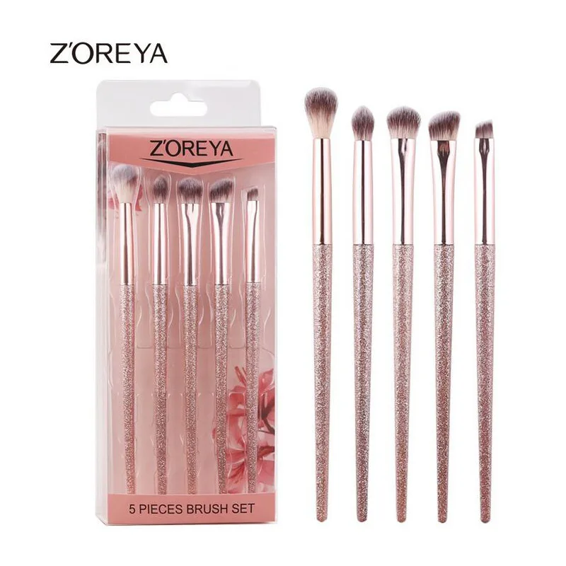 ZOREYA 5Pcs Glitter Eye Makeup Brush Set Eyeshadow Eyebrow Blending Concealer Contour Brush Makeup Brush Tools PVC Bag
ZOREYA 5Pcs Glitter Eye Makeup Brush Set Eyeshadow Eyebrow Blending Concealer Contour Brush Makeup Brush Tools PVC Bag
