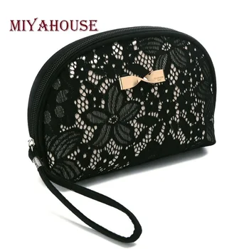 Women Classical Black Lace Design Cosmetic Bag Women Bow-Knot Women Zipper Makeup Bags Daily Use Small Make Up Bag Lady
Women Classical Black Lace Design Cosmetic Bag Women Bow-Knot Women Zipper Makeup Bags Daily Use Small Make Up Bag Lady