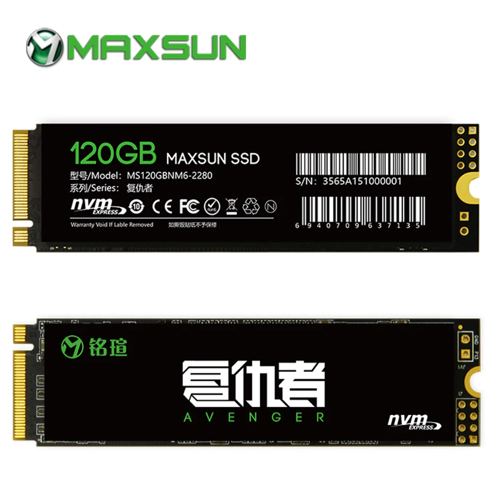 MAXSUN 2280 m2 ssd 120gb ssd m2 3D NAND Flash SMI 2263XT PCIe Gen3 X 4 m.2 nvme ssd 1500MB/s three year warranty laptop desktop
MAXSUN 2280 m2 ssd 120gb ssd m2 3D NAND Flash SMI 2263XT PCIe Gen3 X 4 m.2 nvme ssd 1500MB/s three year warranty laptop desktop