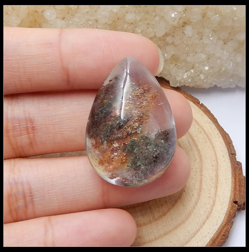 Natural Stone Water Drop Ghost Quartz Cabochon 36x22x14mm 11.3g semiprecious stone cabochon charms jewelry jewelry accessories
Natural Stone Water Drop Ghost Quartz Cabochon 36x22x14mm 11.3g semiprecious stone cabochon charms jewelry jewelry accessories