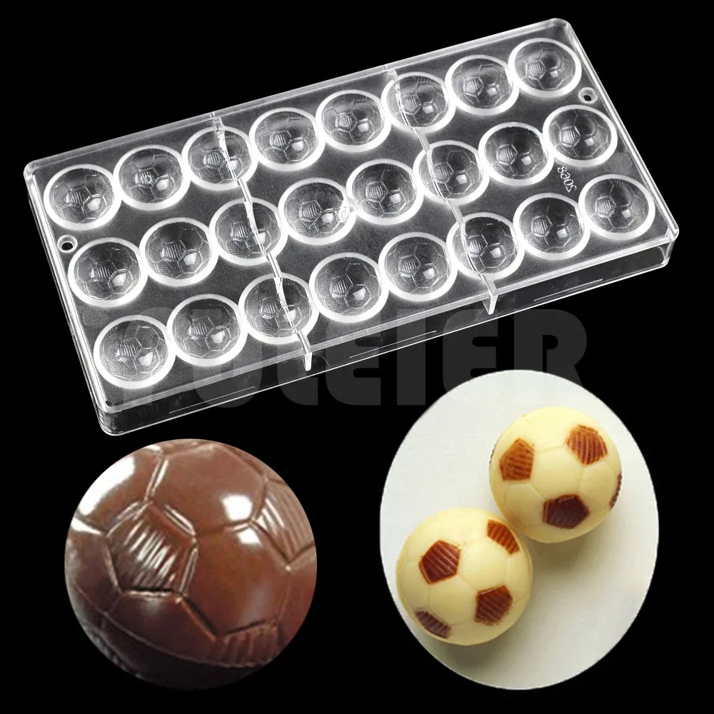 DIY 3D Football shape chocolate mold Food grade polycarbonate chocolate mould baking candy pastry tools for cakes
DIY 3D Football shape chocolate mold Food grade polycarbonate chocolate mould baking candy pastry tools for cakes