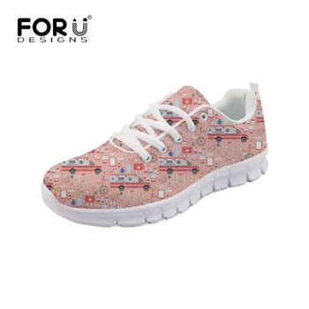 FORUDESIGNS Cartoon Nurse Pattern Sneakers Ladies Footwear Breathable Mesh Lace-up Platform Women Espadrilles for Nurse Gifts
FORUDESIGNS Cartoon Nurse Pattern Sneakers Ladies Footwear Breathable Mesh Lace-up Platform Women Espadrilles for Nurse Gifts