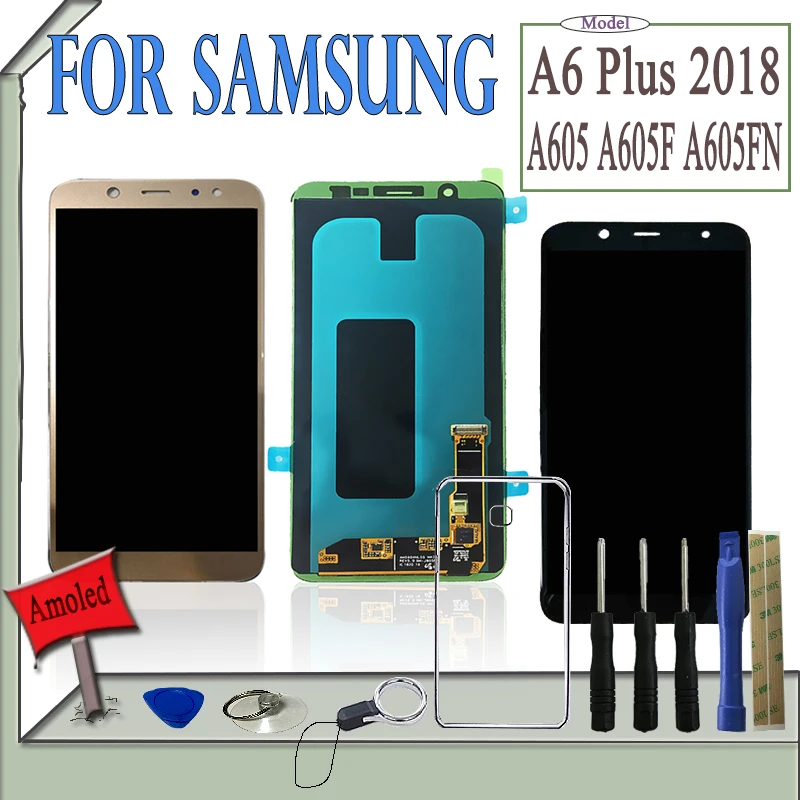 SZMUGUA 6.0'' Amoled LCD For Samsung Galaxy A6 Plus 2018 A605 A605F A605FN LCD Display Touch Screen OLED Digitizer With Tools
SZMUGUA 6.0'' Amoled LCD For Samsung Galaxy A6 Plus 2018 A605 A605F A605FN LCD Display Touch Screen OLED Digitizer With Tools