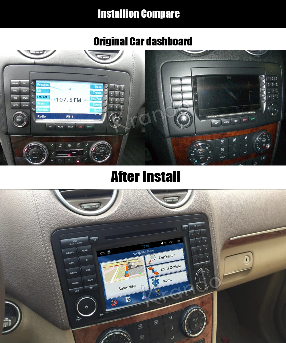 Krando Benz ML car radio dvd player GPS navigation system