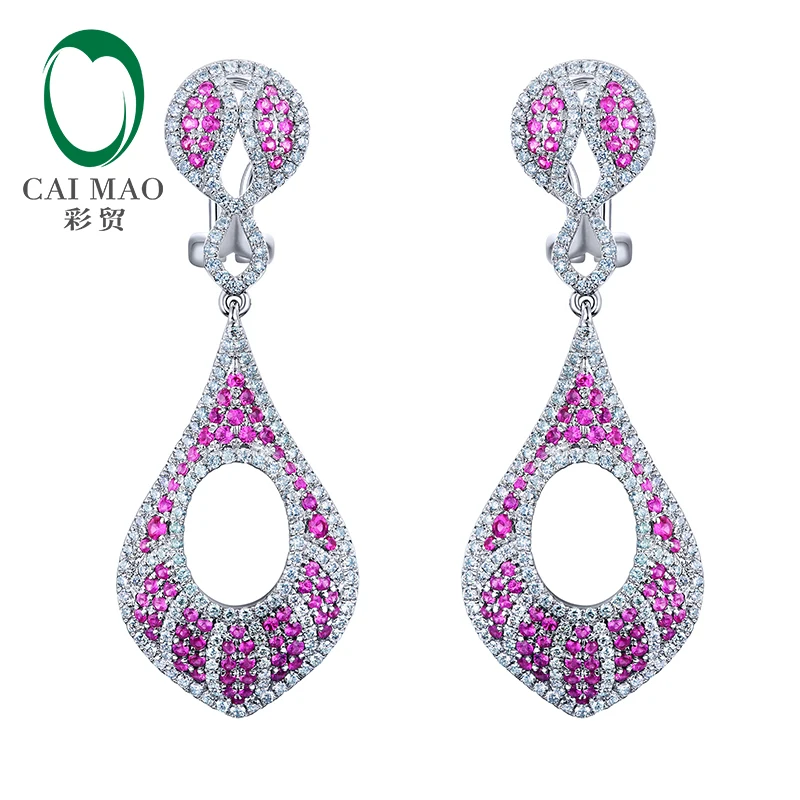 CaiMao 14KT White Gold 1.17ct Natural Red Ruby Halo 1.32ct Round Cut Diamond Engagement Stud Earrings Jewelry
CaiMao 14KT White Gold 1.17ct Natural Red Ruby Halo 1.32ct Round Cut Diamond Engagement Stud Earrings Jewelry