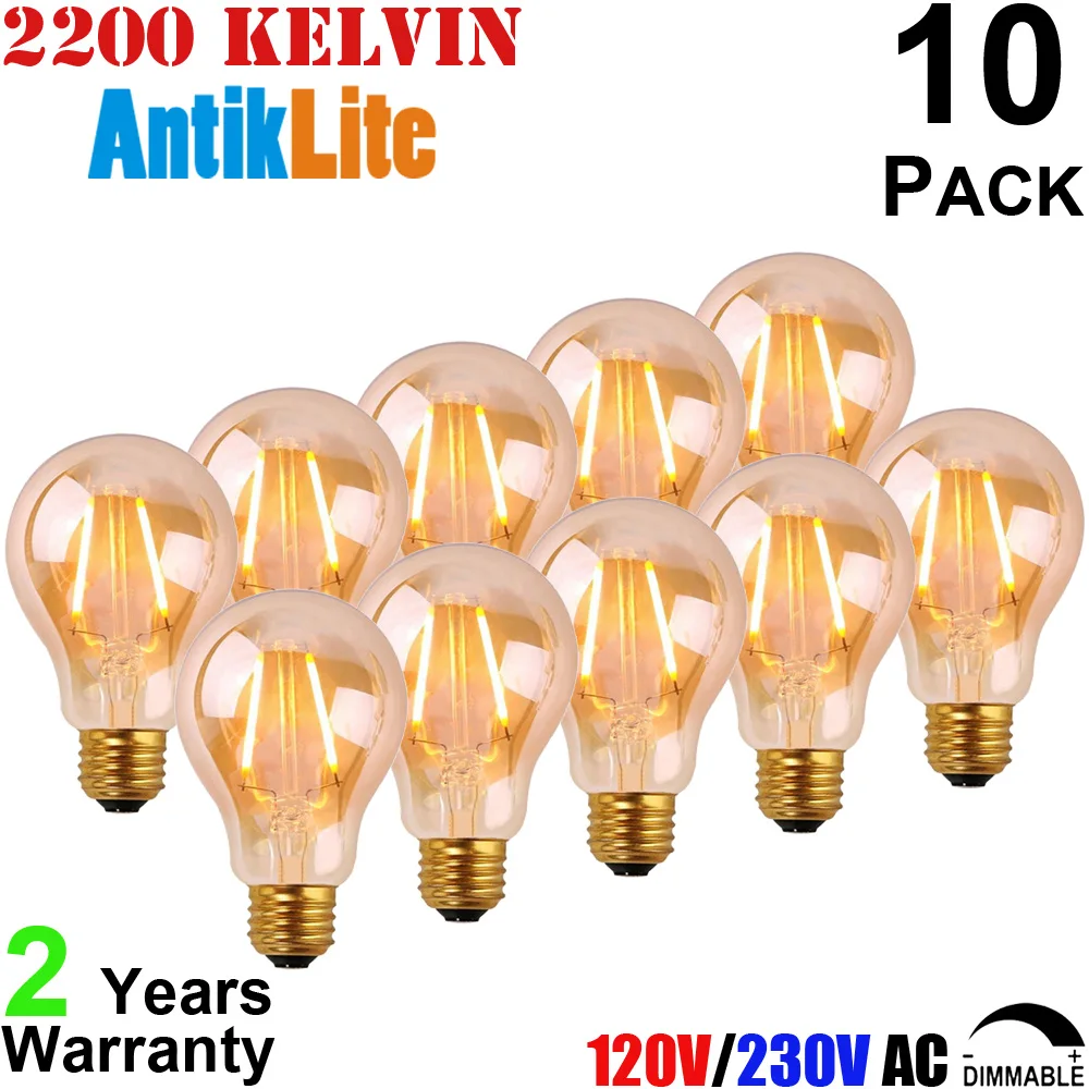 AntikLite 220 230 240 Volts 60/75/W Incandescent Edison Bulb Equivalent A60 E27 LED Filament Antique Replica Light Bulb, 8 Watt 
AntikLite 220 230 240 Volts 60/75/W Incandescent Edison Bulb Equivalent A60 E27 LED Filament Antique Replica Light Bulb, 8 Watt