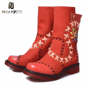 Prova Perfetto 2018 New England Style Flat Mid Boots High Quality Hand Made Cross-tied Women Boots Real Leather Colourful Boots
Prova Perfetto 2018 New England Style Flat Mid Boots High Quality Hand Made Cross-tied Women Boots Real Leather Colourful Boots