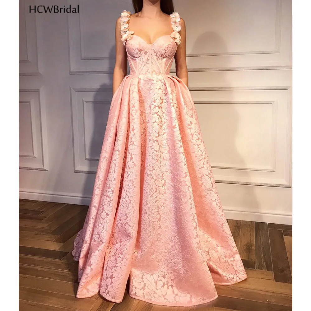 Pink Lace Arabic Evening Dress 2019 Graceful Flowers Strap A Line Strapless Long Formal Dresses Custom Made Women Prom Gowns
Pink Lace Arabic Evening Dress 2019 Graceful Flowers Strap A Line Strapless Long Formal Dresses Custom Made Women Prom Gowns