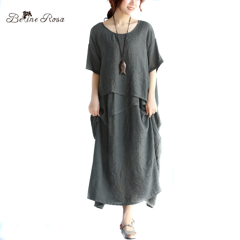 BelineRosa 2017 Plus Size Dresses Women's Holiday Style Asymmetrical Ruffled Cotton Linen Big Sizes Dress Women TYW00321
BelineRosa 2017 Plus Size Dresses Women's Holiday Style Asymmetrical Ruffled Cotton Linen Big Sizes Dress Women TYW00321