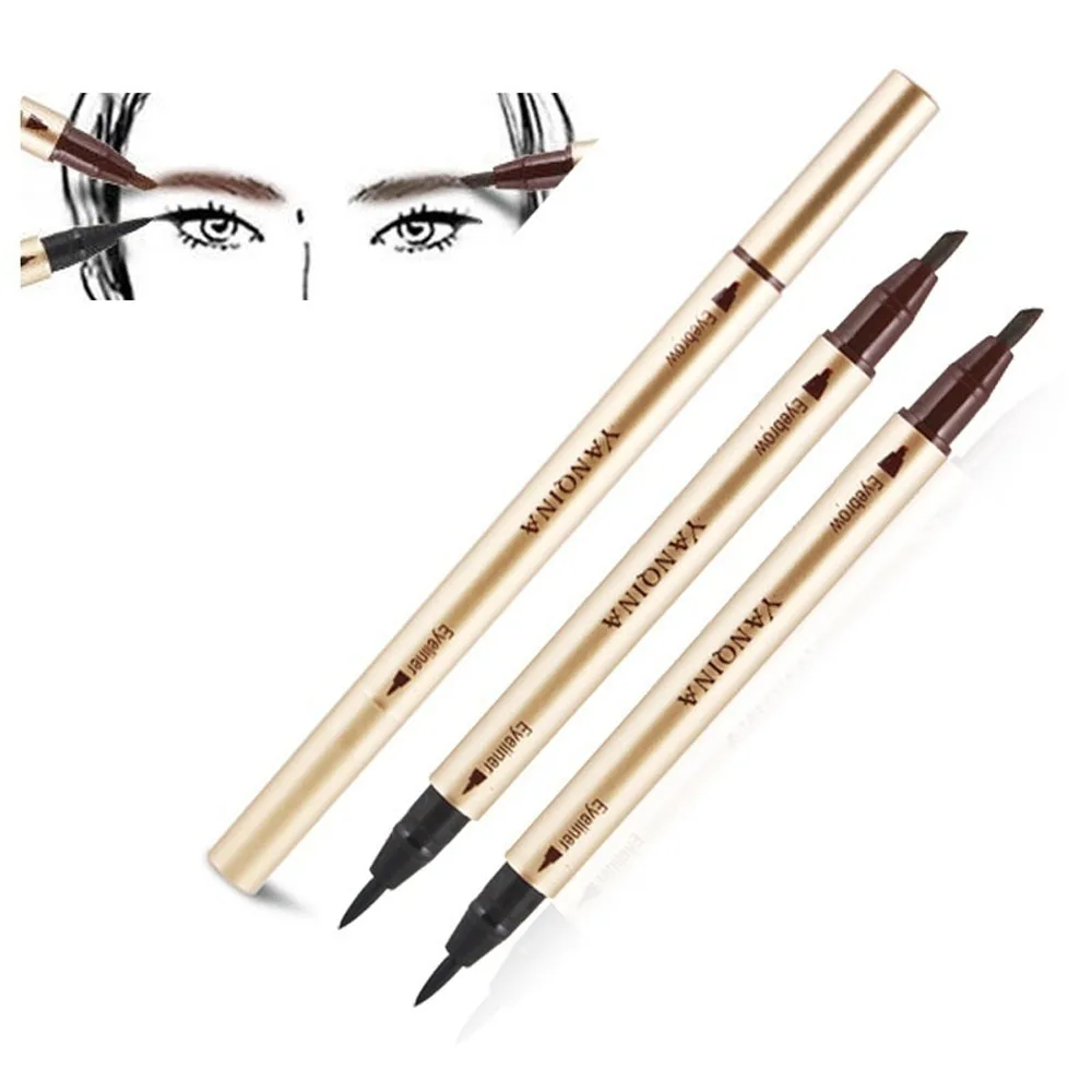 Double-use Waterproof Eyebrow Eyeliner Enhancer Brown Black Cosmetic Makeup Pen With Waterproof Longlasting Liquid Eyeliner
Double-use Waterproof Eyebrow Eyeliner Enhancer Brown Black Cosmetic Makeup Pen With Waterproof Longlasting Liquid Eyeliner