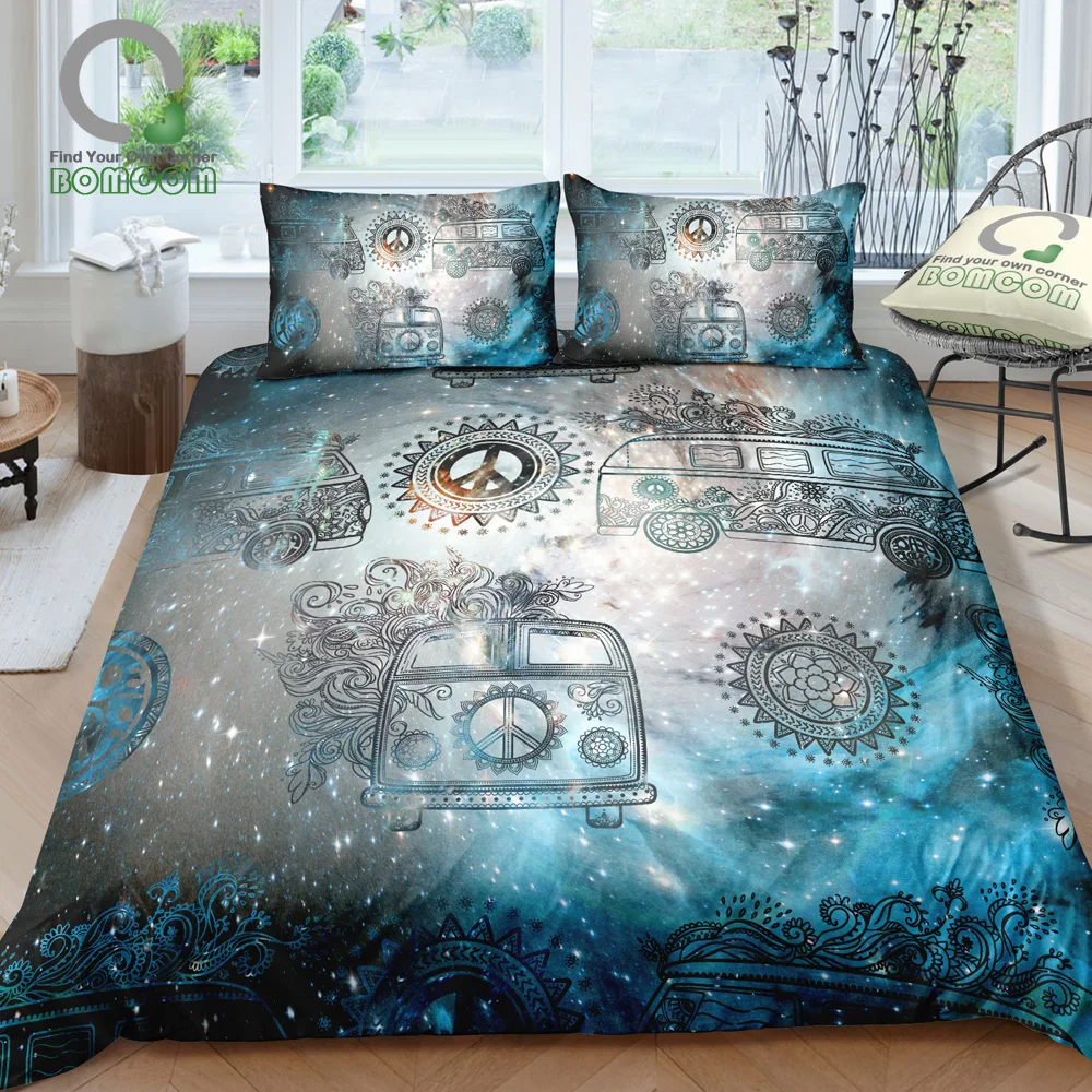 BOMCOM 3D Digital Printing Camper Van Peace Hippie Symbol Hippie Style Galaxy Background Duvet Cover Sets 100% Microfiber Clear
BOMCOM 3D Digital Printing Camper Van Peace Hippie Symbol Hippie Style Galaxy Background Duvet Cover Sets 100% Microfiber Clear